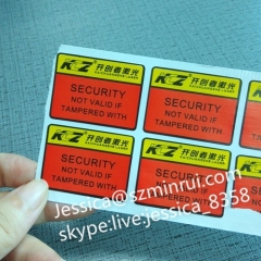 Custom Destructible Vinyl Paper Label One Time Use Sticker Anti-theft Tamper Proof Self Adhesive Sticker