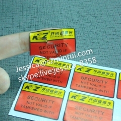 Custom Destructible Vinyl Paper Label One Time Use Sticker Anti-theft Tamper Proof Self Adhesive Sticker