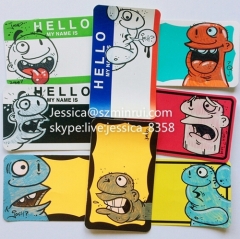 Custom Self Destructive Label Paper Printing Self Adhesive Hello My Name Is Eggshell Sticker Name Badges