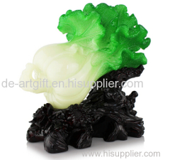 Jade imitation resin carved cabbage cabbage statue for home decor