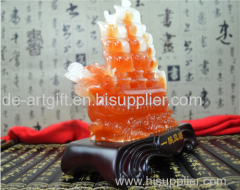 decor crystal resin jade boat sculpture