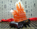 decor crystal resin jade boat sculpture