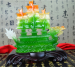 decor crystal resin jade boat sculpture