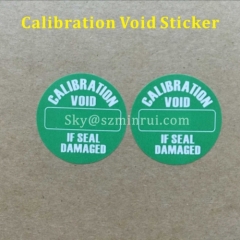 China Factory Supply Custom Round Calibration Tamper Evident Labels Stickers with Brittle Fragile Cover