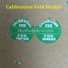 China Factory Supply Custom Round Calibration Tamper Evident Labels Stickers with Brittle Fragile Cover