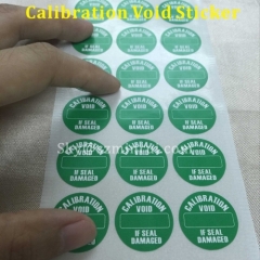 China Factory Supply Custom Round Calibration Tamper Evident Labels Stickers with Brittle Fragile Cover