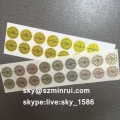 Very Sticky Silver Hologram Self Destructive Label Special Destructible Vinyl Sticker Custom Design