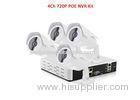 4Ch 720P POE NVR System With IR Bullet Waterproof Onvif Camera Night Vision 30M
