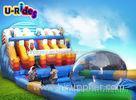 Cartoon Blue Inflatable Water Slide Park / Amazing Inflatable Water Toys For Adults