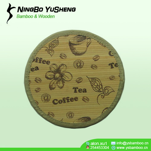 Round printing design bamboo mat