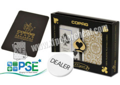 Brazil Copag 1546 Black Golden Plastic Jumbo Playing Cards For Casino Games