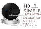 Temperature Humidity Sensor Indoor / Outdoor Wireless IP Camera Two Way Audio