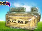 Wooden Color Inflatable Paintball Bunkers With Rectangle / Square Shape
