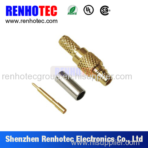 male plug crimp straight MCX connector with gold plated