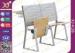 Metal And Plywood Structure School Desk Chair With Reading Pad For Lecture Room