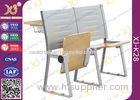 Metal And Plywood Structure School Desk Chair With Reading Pad For Lecture Room