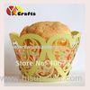 Flower cupcake wrapper 5*5cm orange color pearl paper laser cut cupcake wrappers