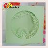 Unique green wedding invitation card laser die cut with couple and birds
