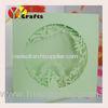 Unique green wedding invitation card laser die cut with couple and birds