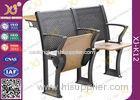 Metal / Plywood Structure College Classroom Furniture With Folding Tablet