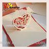 CMYK 3D Pop Up Card birthday greeting card heart with bird OEM