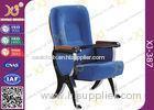 ABS Writing Pad Aluminum Frame Church Auditorium Chairs 580 Center Distance