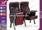 Custom PU Leather Back Auditorium Theatre Seating Chairs With Tablet Arm