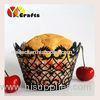 Fence cupcake wrappers orange color laser cut pearl paper wedding decoration cupcake wrappers