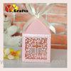 Pink Cross Favor Boxes Wedding Candy Gift Boxes With Ivory Or White Free Ribbon