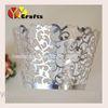 Flower branch laser cut cupcake wrappers metallic silver paper various colors