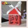 Wedding favors boxes red love bride groom laser cut candy box