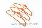 Heavy Duty Orange Velvet Suit Hangers Non Slip With Chrome Plated Hook