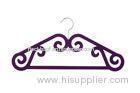 Unique Purple Anti Slip Velvet Flocked Hangers Jacket / Suit Coat Hangers