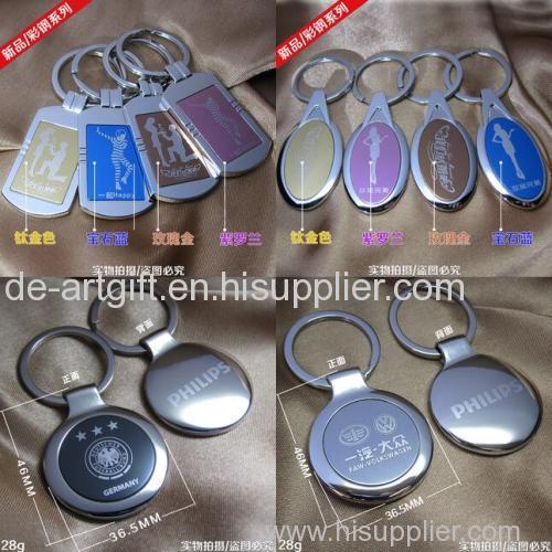 Fashion balnk bulk cheap custom logo projector alloy keychain