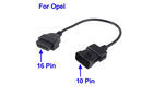 High Speed OBD Car Conversion Cable for Opel 10 Pin Male to OBD2 16 Pin Female