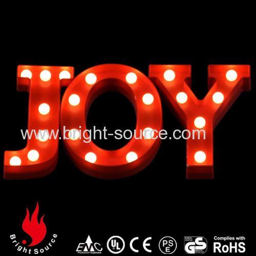 decorative christmas lights with letter designs