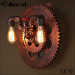 Gear wall sconce Decorative retro gear pipe wall lamp aisle personality loft Industrial style wall lamp
