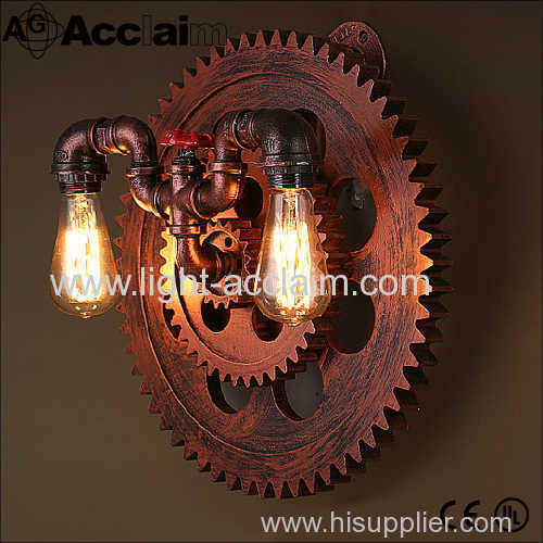 Gear wall sconce Decorative retro gear pipe wall lamp aisle personality loft Industrial style wall lamp