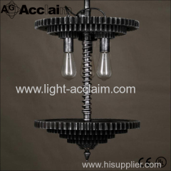 American retro living room chandelier cafe restaurant lighting Antique chandeliers gear