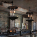 American retro living room chandelier cafe restaurant lighting Antique chandeliers gear