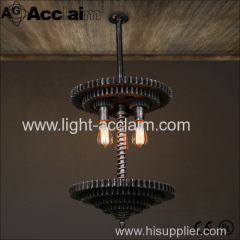 American retro living room chandelier cafe restaurant lighting Antique chandeliers gear