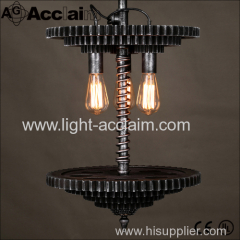 American retro living room chandelier cafe restaurant lighting Antique chandeliers gear