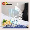 Popular laser cut wedding place card white peacock on wine glass decorations