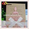 Cute fancy ballet girl pocket wedding invitation cards model and greeding cards with ribbon