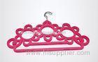 Rose Red Flower Scarf Hanger Velvet Covered Hangers For Turban / Burka
