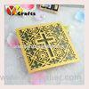 Cross laser cut wedding invitation card /wedding table card purple color folded wedding invitation c