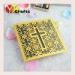 Cross laser cut wedding invitation card /wedding table card purple color folded wedding invitation c