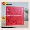 Flower design folded wedding invitation card pearl paper purple color laser cut wedding supply invit