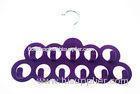 Beautiful Purple / Orange Belt And Tie Rack Hanger Velvet Flocked Hangers