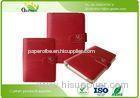 Debossing PU Cover Leather Loose Leaf Notebook With Card Pockets Offset Printing